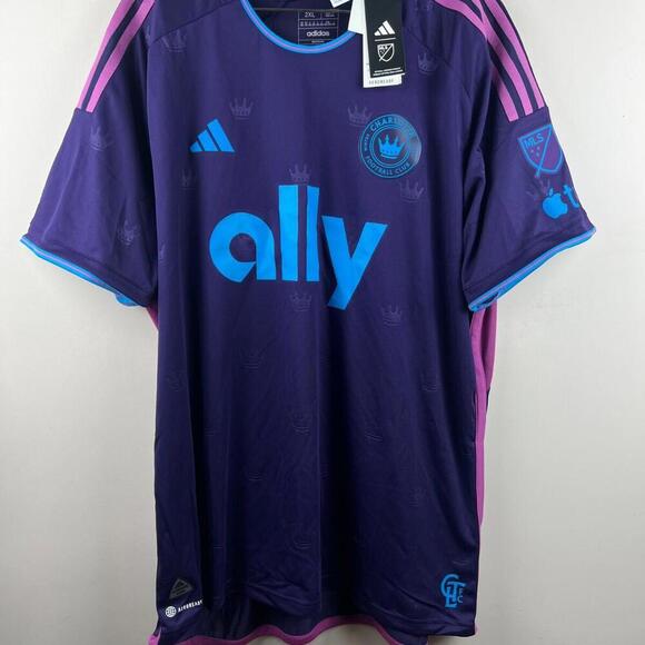 Charlotte FC 2024 Away Jersey Adidas Authentic Purple Size 2XL Slim Fit MLS NWT - Picture 1 of 8